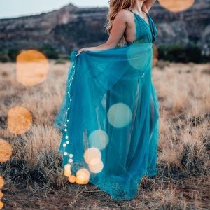 Turquoise long dress